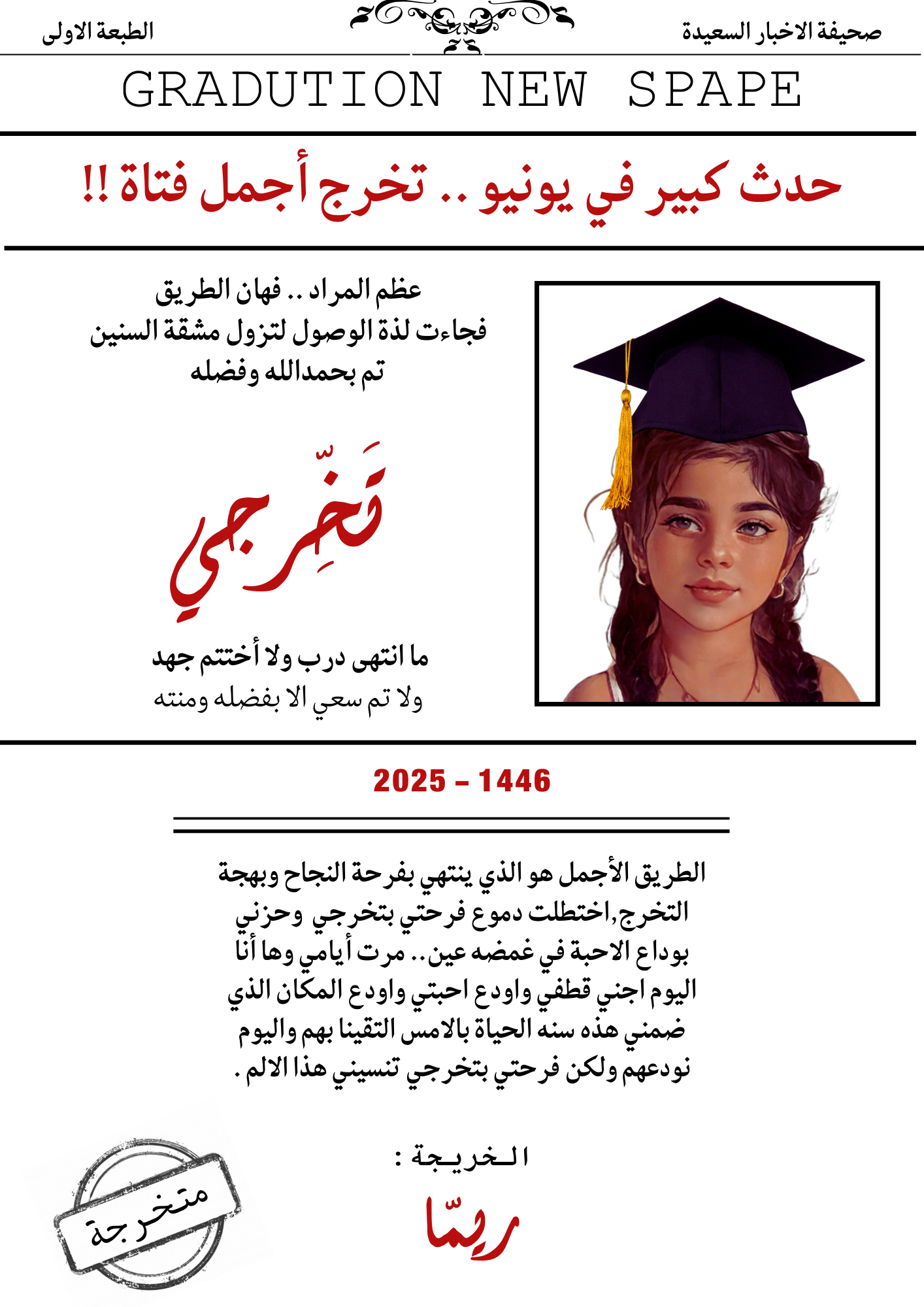 جريدة التخرج 